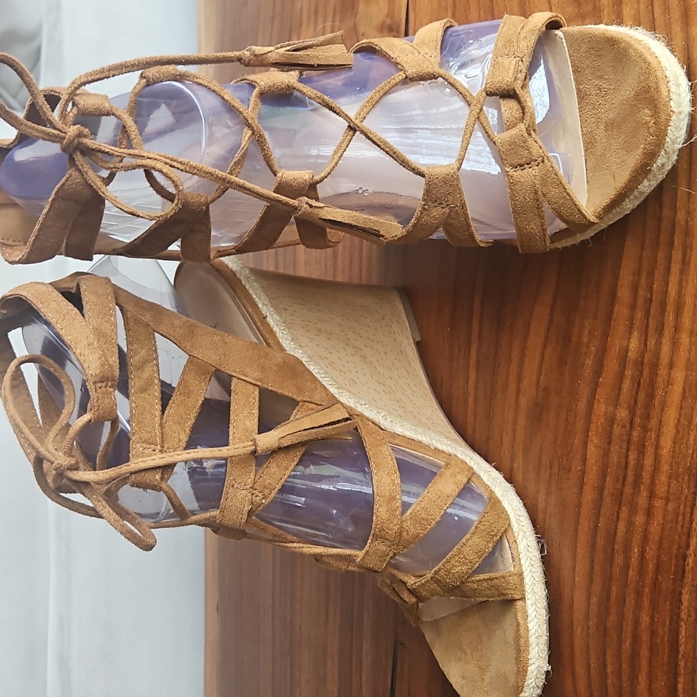 Lace-Up Wedge Sandals